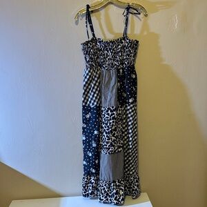 Sandy Liang Navy and White Maxi Dress